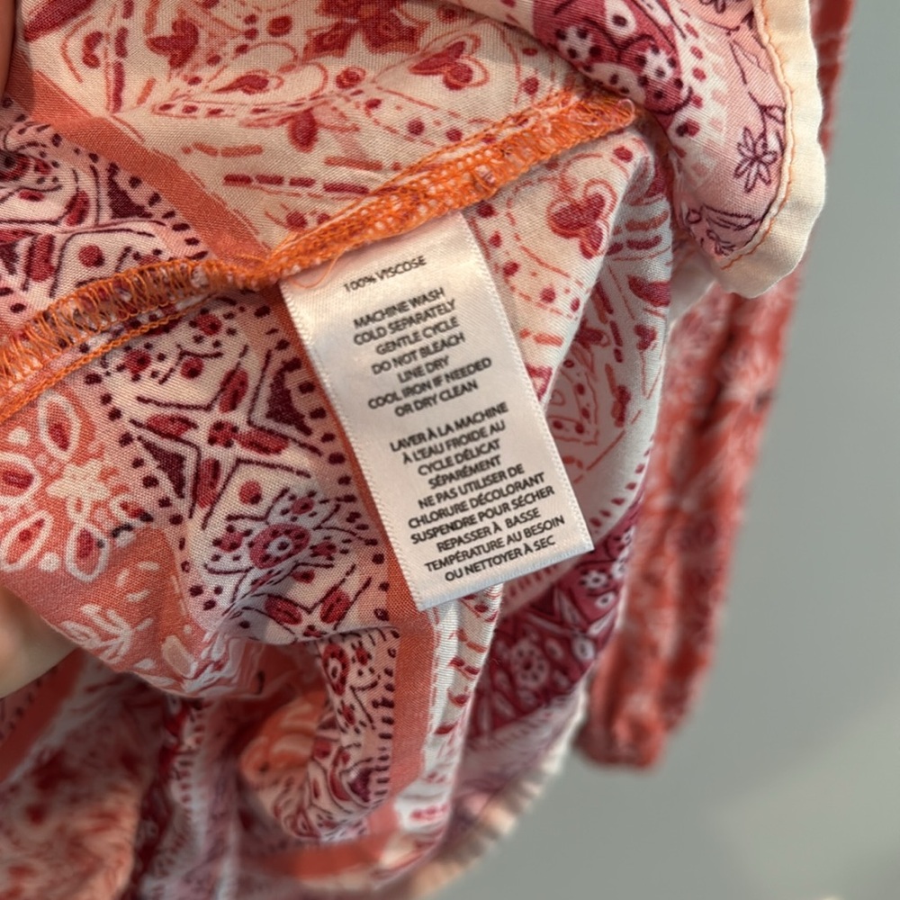 beachlunchlounge | Peach Long Sleeve Tie w/ Tassle Front Blouse - Picture 6 of 13